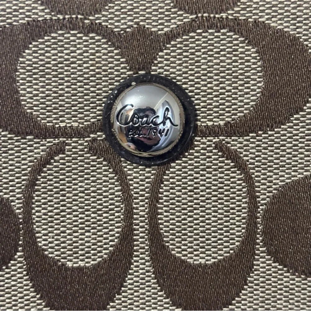 Coach Tan and Brown Monogram Zip iPad eReader Zippered Case Wallet - Picture 5 of 10